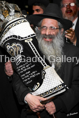 Rav Aryeh Berenstein with Sefer Torah - רב ארי' בר× שטיין Sukkah Poster
