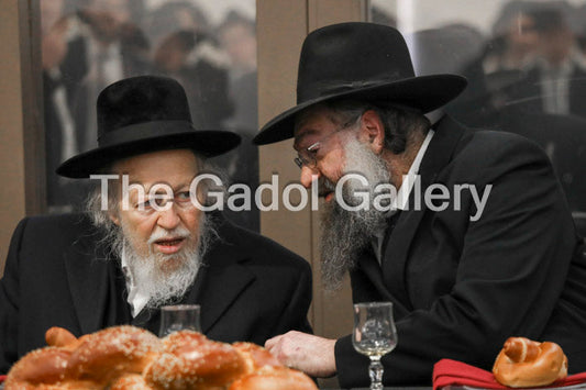 Rav Avrohom Yehoshua Soloveitchik with Rav Tzvi Kaplan Sukkah Poster