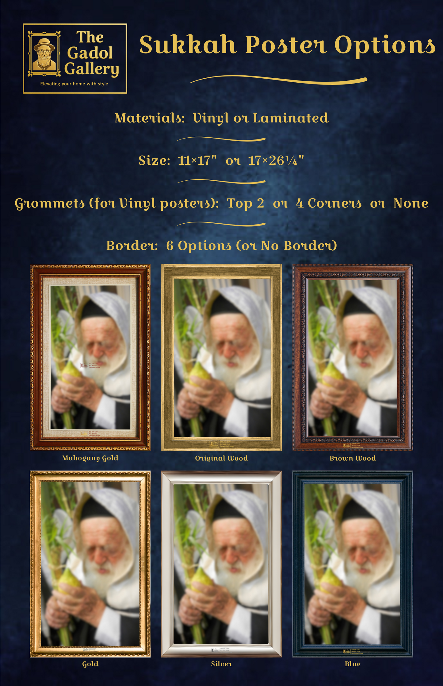 Rav Reuven Feinstein -6- רב שלום ראובן פיינשטיין Sukkah Poster
